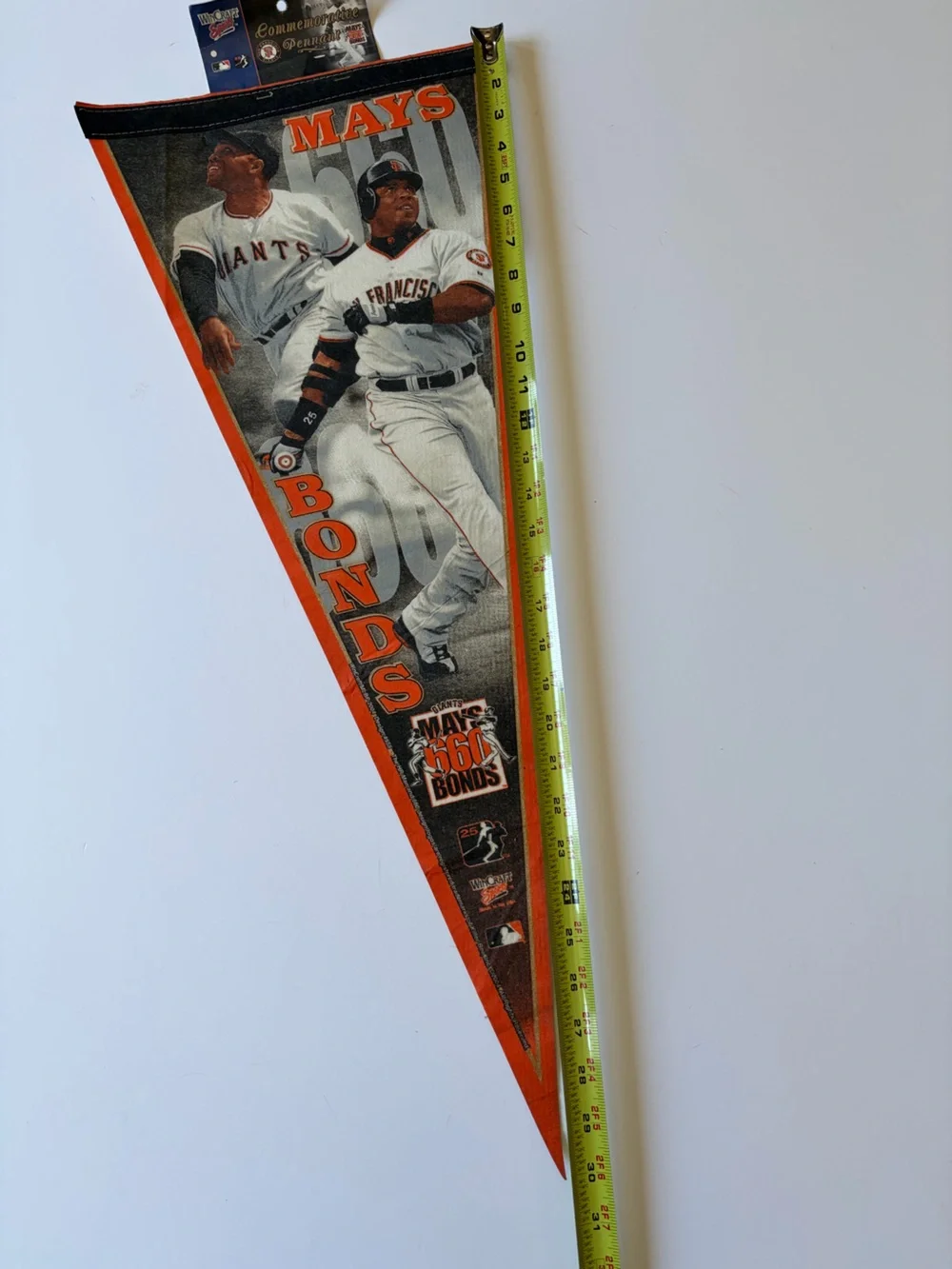 Vtg 2004 Wincraft Barry Bonds Willie Mays 660 HRs San Francisco Giants Pennant
